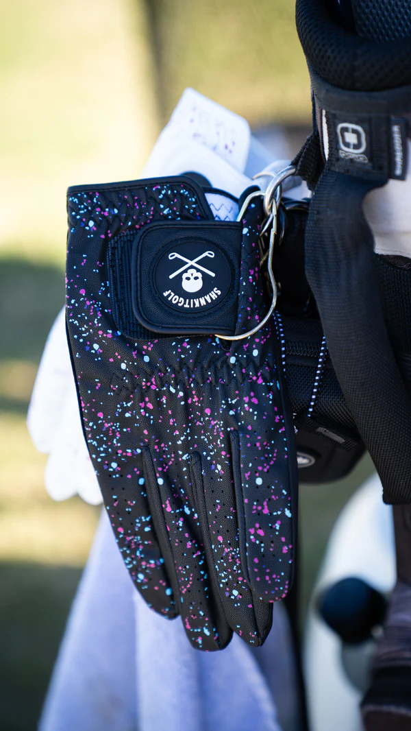 BLACK PAINT SPLASH GOLF GLOVE