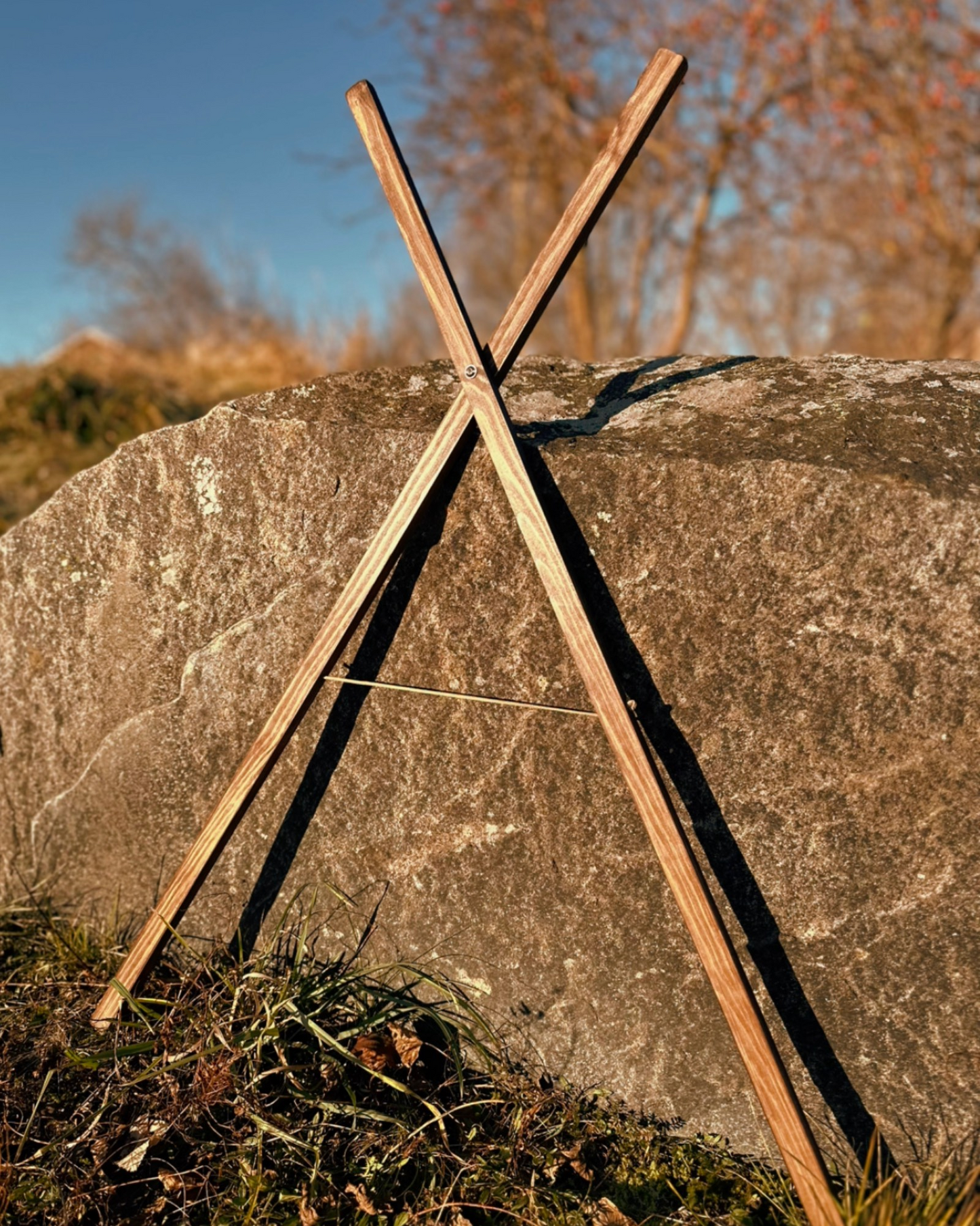 WOODEN TRESTLE STICKS (BAG STANDS)