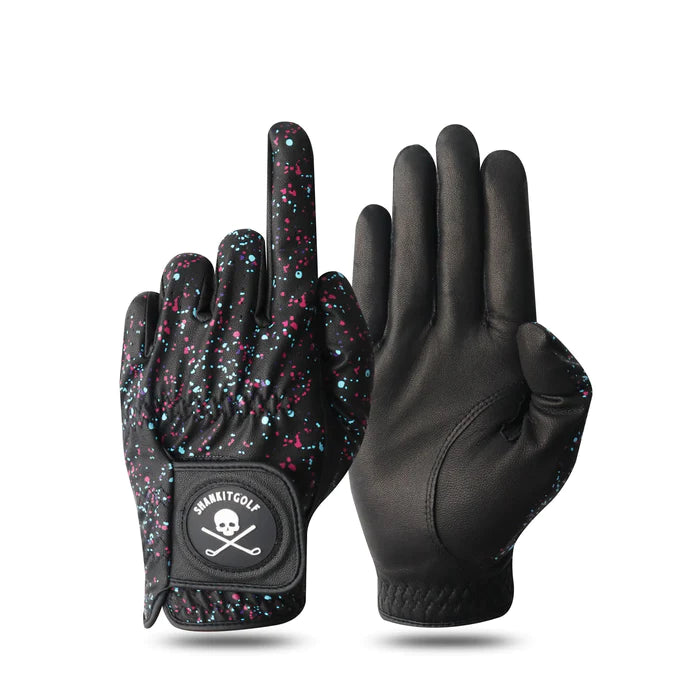 BLACK PAINT SPLASH GOLF GLOVE