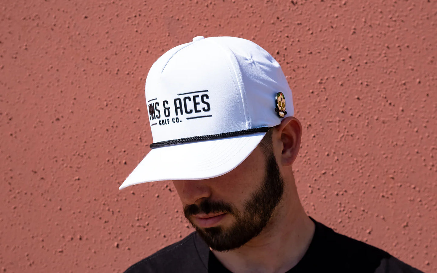 PINS & ACES LOGO SNAPBACK CAP WHITE