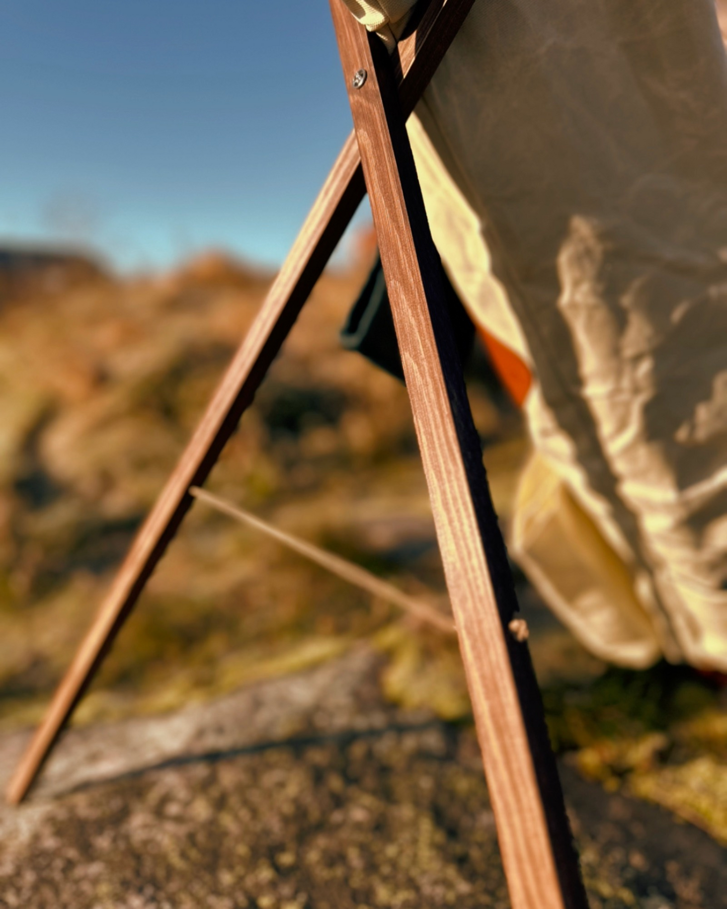 WOODEN TRESTLE STICKS (BAG STANDS)