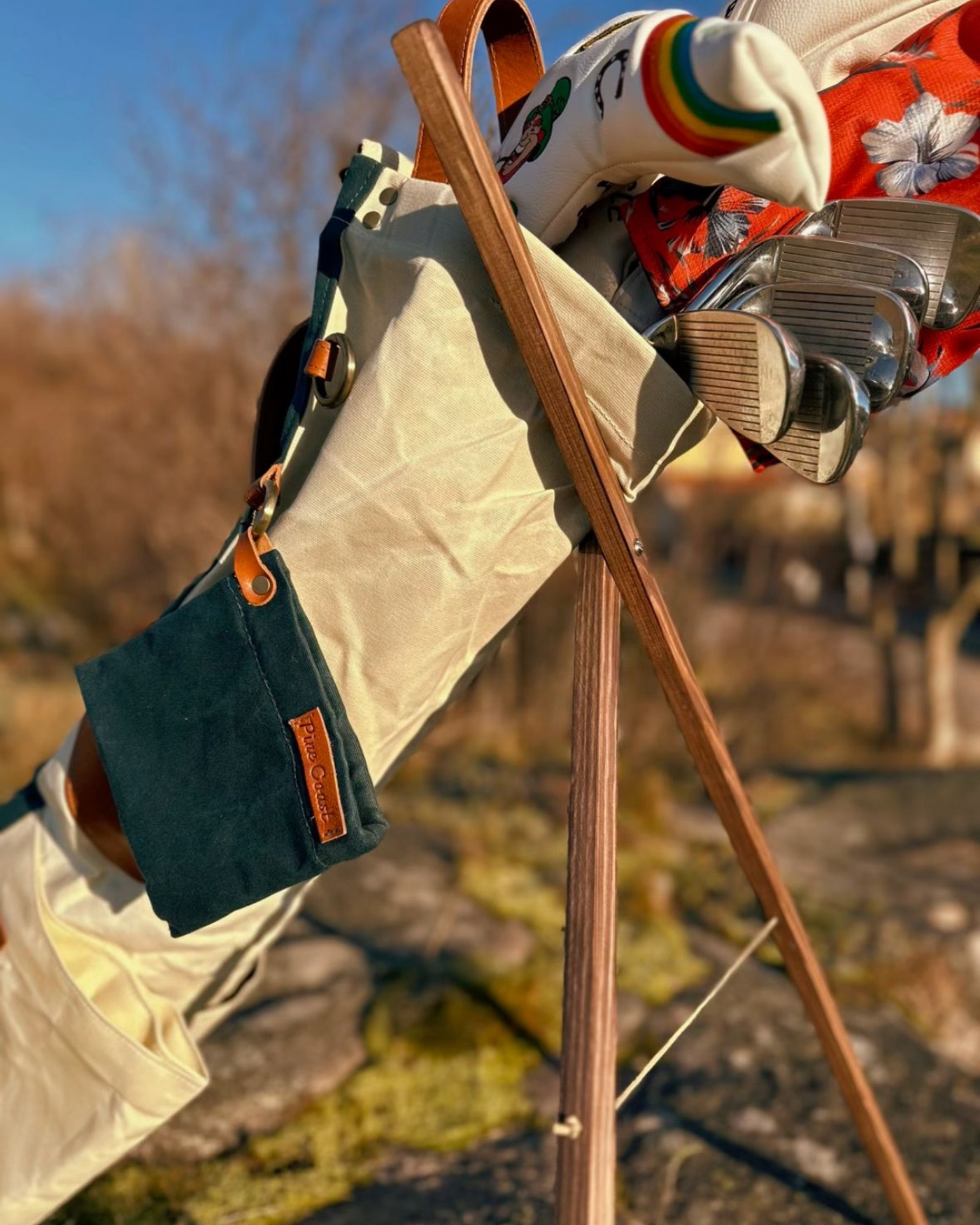 WOODEN TRESTLE STICKS (BAG STANDS)