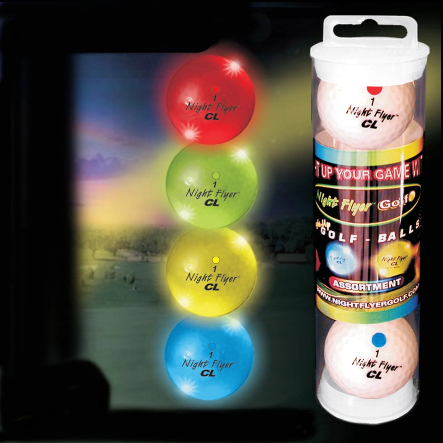 NIGHT FLYER GOLFBOLLAR MIX 4-PACK