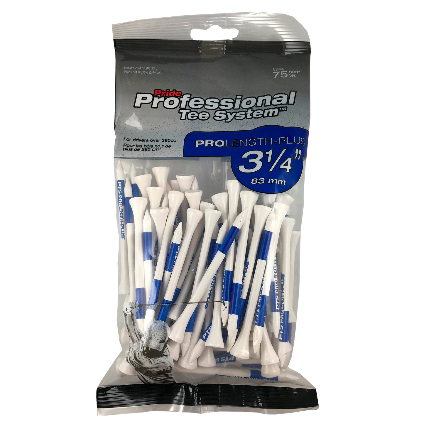 PRIDE PTS BLUE - 83 mm (3 1/4) 75-pack