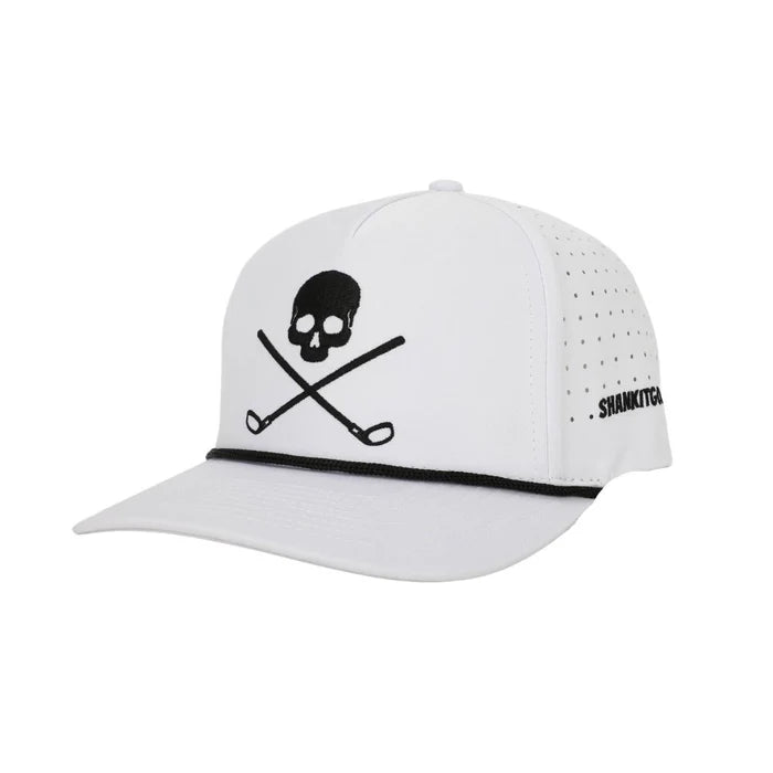 SKULL AND CROSSBONES VIT ROPE GOLFKEPS